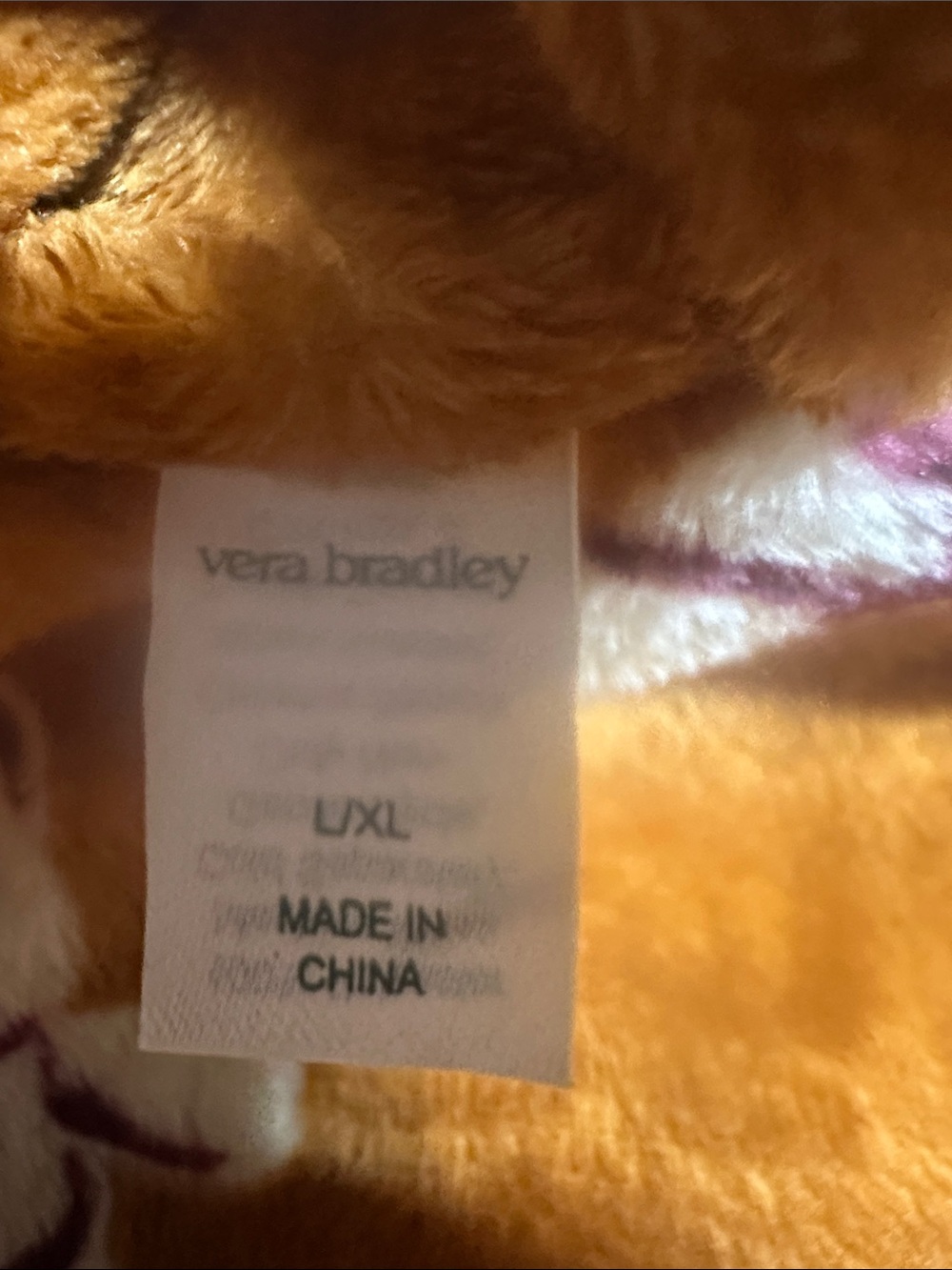 Vera Bradley Bears on Roasted Pecan Plush Fleece Robe Teddy Bear L/XL - Picture 7 of 8